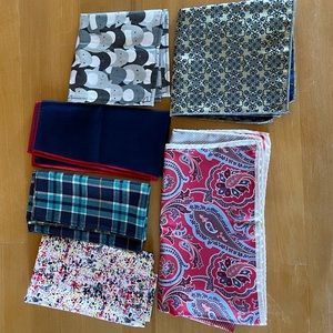 Men’s Pocket Squares, Lot of 6